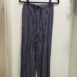 Cute Blue and White Striped Flowy Pants